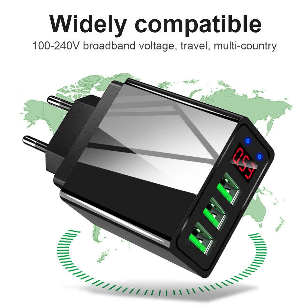 3 порта usb разъем для зарядки коммерческий дорожный домашний настенный адаптер