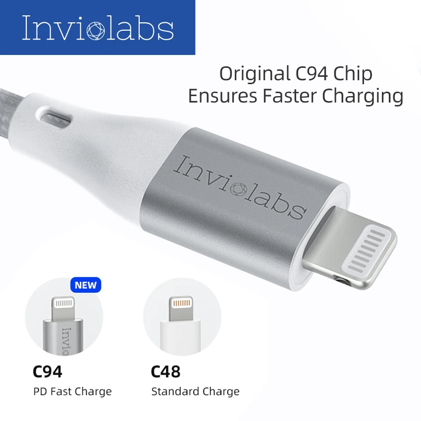 USB C к удлинительному кабелю Lightning сертифицированному Apple Mfi нейлоновой оплетке
