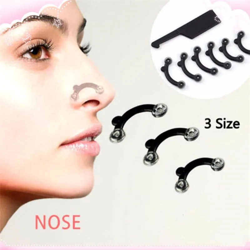 

6PCS/Set No Pain Nose Shaping Clip Clipper Women Girl Massager 3 Sizes Beauty Nose Up Lifting Bridge Shaper Massage Tool