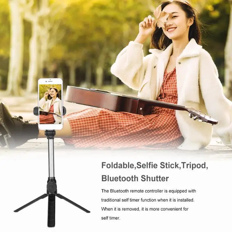 4 в 1 Беспроводная Bluetooth селфи палка мини штатив держатель для телефона
