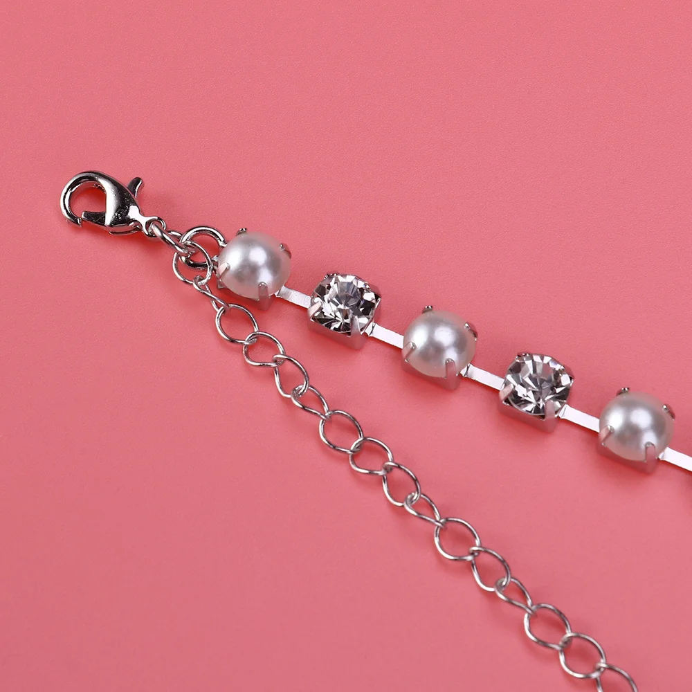 Пикантная обувь с украшением в виде кристаллов Стразы Жемчуг ремни Bling съёмный