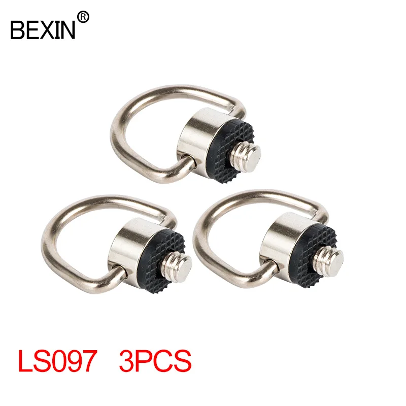 LS097 3PCS Dslr 1/4 винт с ремешком d-образное кольцо Крепление камеры 1/4 дюйма железная БЫСТРОРАЗЪЕМНАЯ пластина винт адаптер для камеры - Цвет: LS097 3PCS