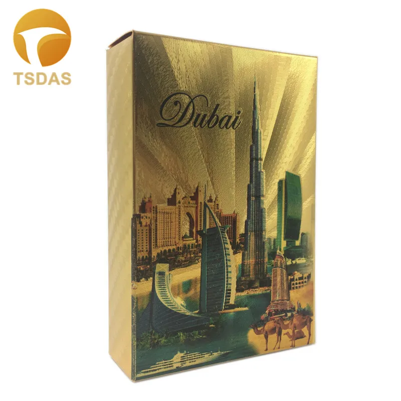 Colored 24k Gold Plated Playing Cards With Dubai Style Sports Leisure Game Poker Card Gift Box & Certificate Card|card card|cards playingcards gold |