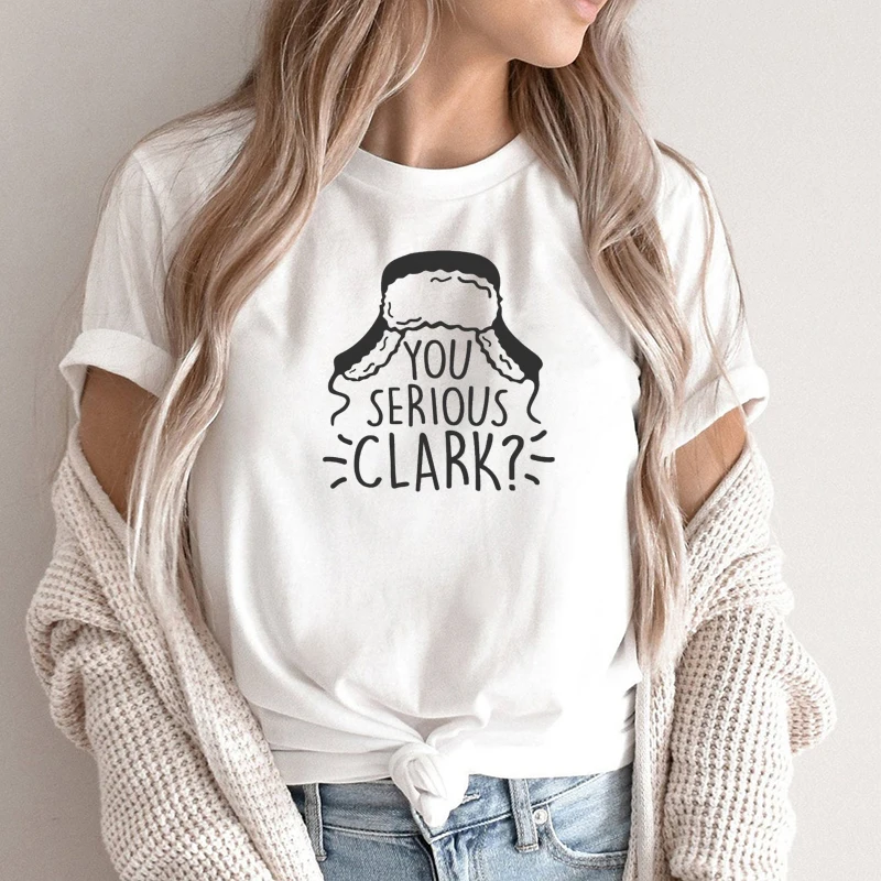 

You Serious Clark Shirt Christmas Vacation Shirts 2022 Merry Christmas Graphic Tees Women Harajuku 100% Cotton XL