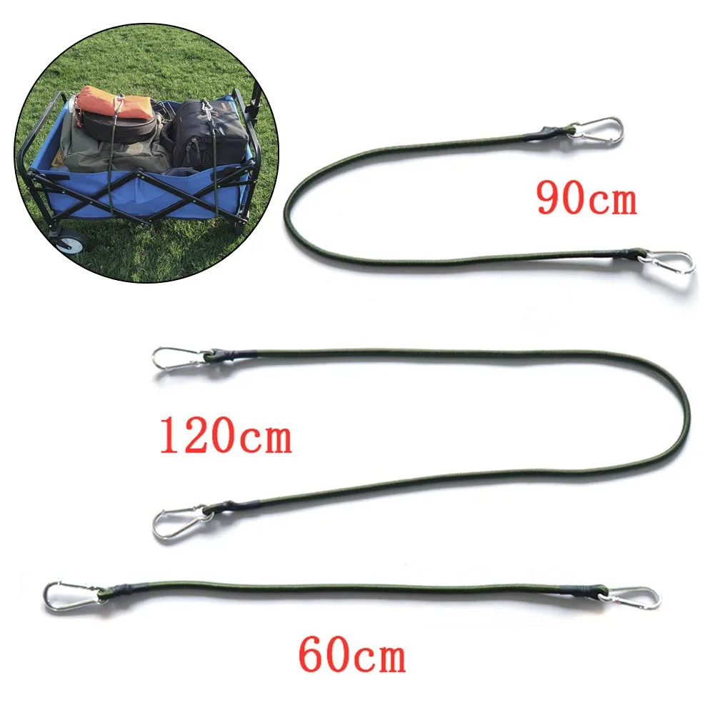 

60/90/120cm Bungee Cord Ropes Carabiner Clips Camping Baggage Straps Elastic Band Storage Binding Rope Tent Lanyard Outdoor Tool