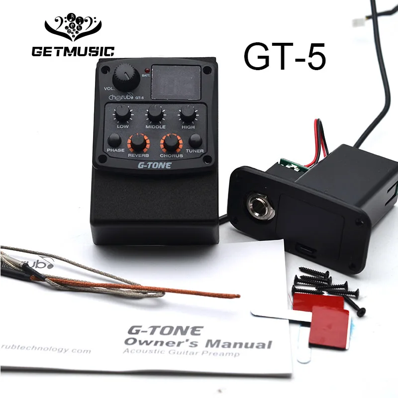 Cherub G Tone GT 5 Акустическая гитара Preamp Piezo Pickup 3 полосный эквалайзер встроенный