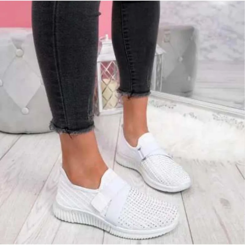 

Women Loafers Slip On Trainers Women Shoes Mesh Net Shoes Woman Vulcanized Shoes Flats Women Crystal Chaussure Femme