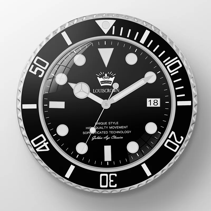 Светящиеся Настенные часы домашние Роскошные Металлические настенные с