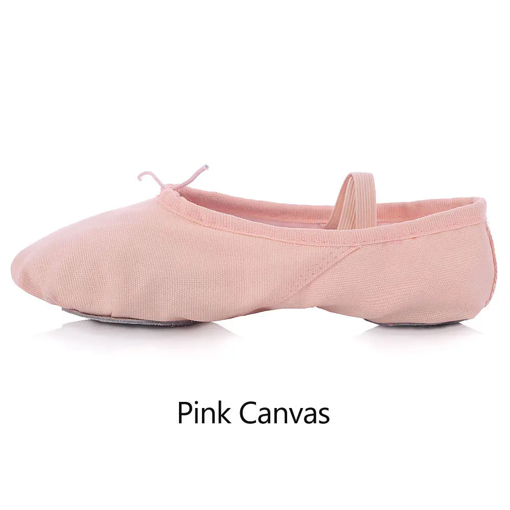 Pink Canvas Детские Балетные танцевальные туфли; женские парусиновые тапочки для занятий йогой; женские танцевальные туфли для спортзала; Детские Балетные кроссовки; Разноцветные; - Цвет: Pink Canvas