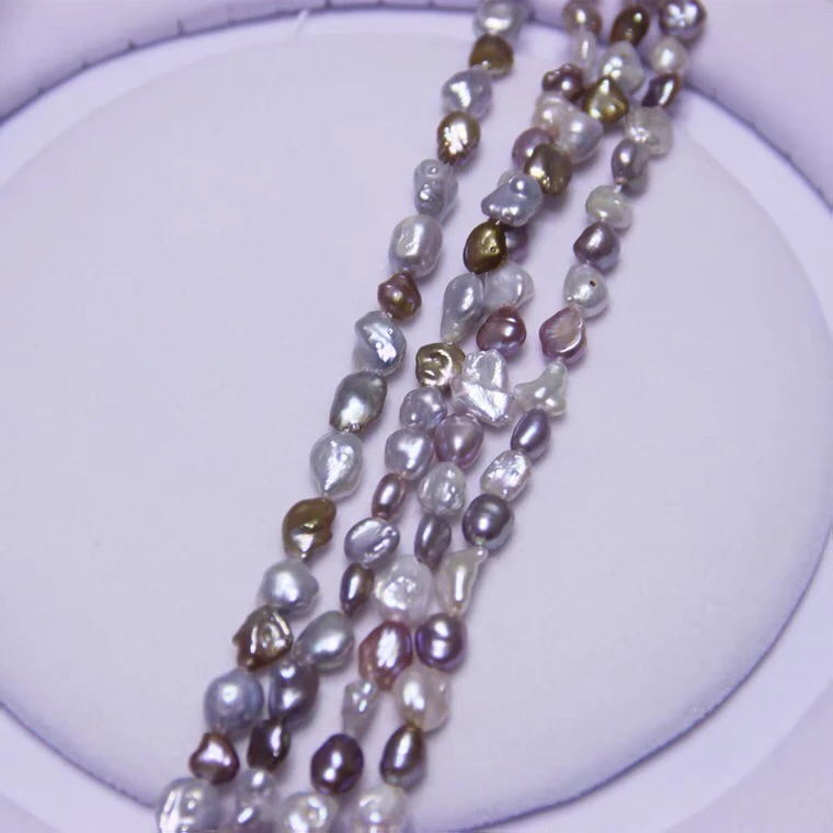 

Ожерелье KESHI нить жемчуга, Свободное ожерелье из натурального жемчуга 6-8 мм, нить из натурального жемчуга, длина 38 см, ювелирное изделие «сделай сам», ожерелье/браслет