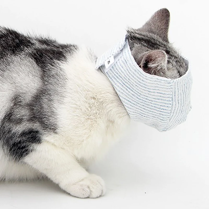 

Adjustable Pet Cat Care Mask with Velcro Breathable Drop Medicine Prevention Kitten Cat Mask Cat Mouth Cover Kitten Cover Eyes