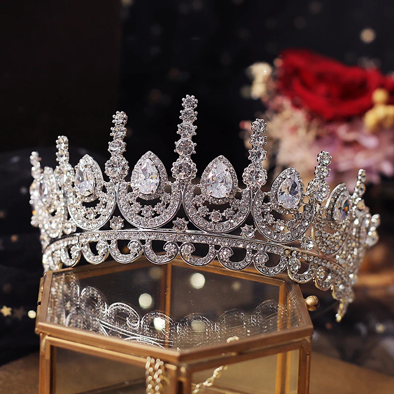 Роскошные тиары и короны NiuShuya с фианитами принцесса пышное Помолвочное головное