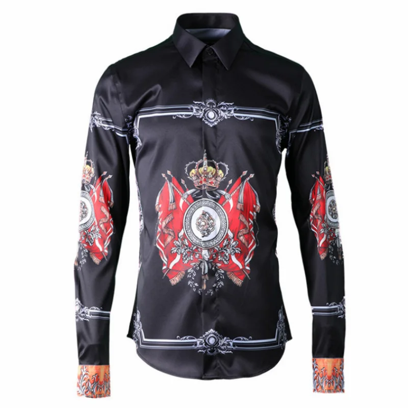 Готический флаг цифровая печать мужская рубашка с длинным рукавом Ropa De Hombre 2020