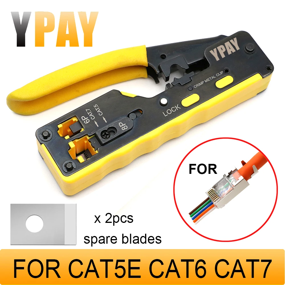 YPAY all in one rj45 pliers crimper cat5 cat6 cat7 network tools rj 45 ethernet cable Stripper pressing clamp tongs rg45 lan