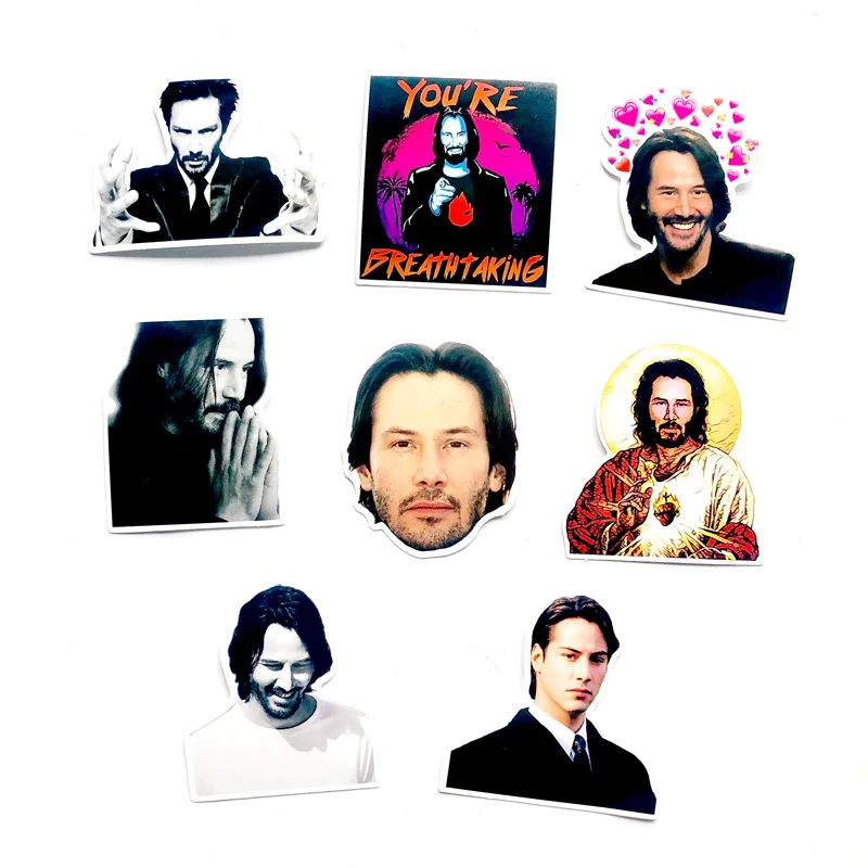 8 шт. Keanu Reeves-вы захватывающая Наклейка ПВХ стикер автомобильный для чемодан для скейтборда холодильник мотоцикл