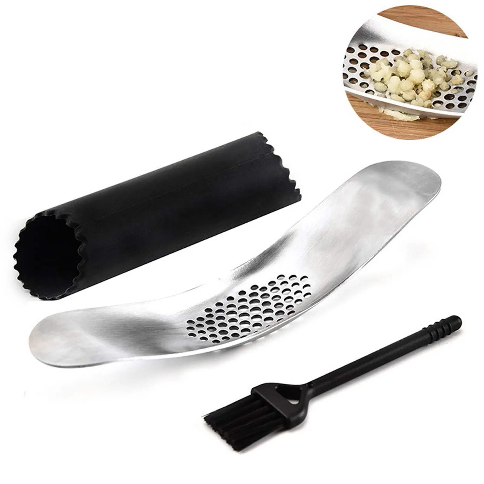 Ручной пресс для чеснока из нержавеющей стали в форме дуги лодки давилка два одном открывалка бутылок трех