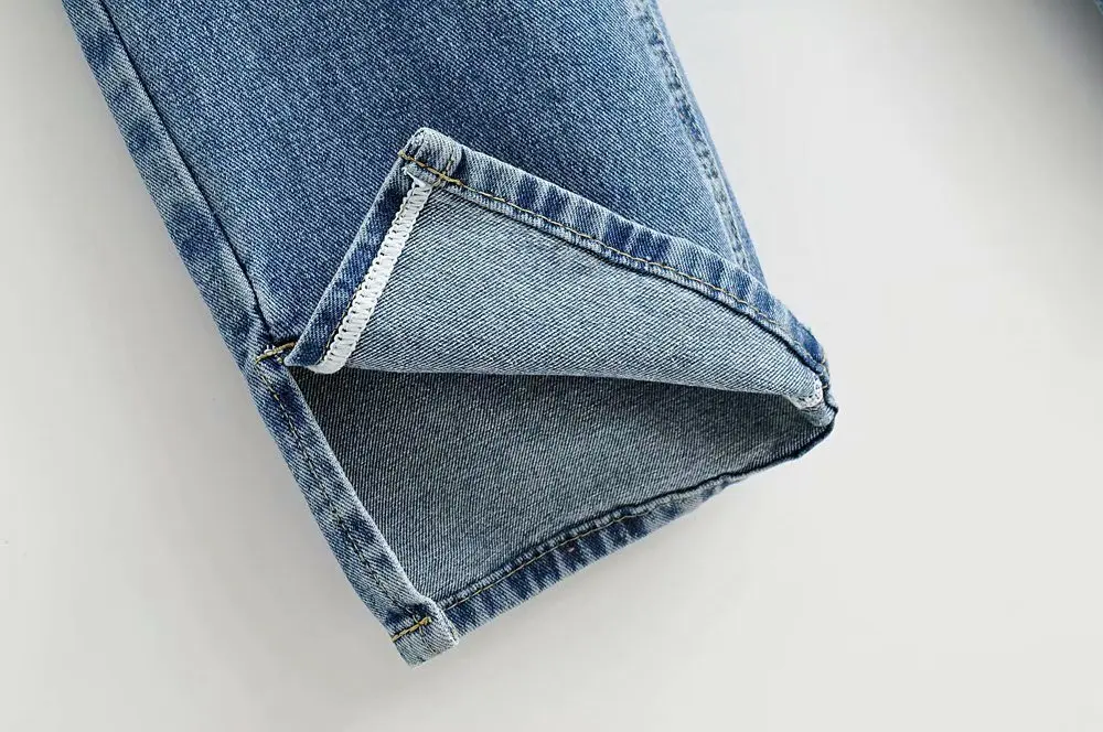 

Women's fashion wash high waist floor-to-ceiling ripped jeans trousers jeans cargo pants women Suit trousers thin cover belly