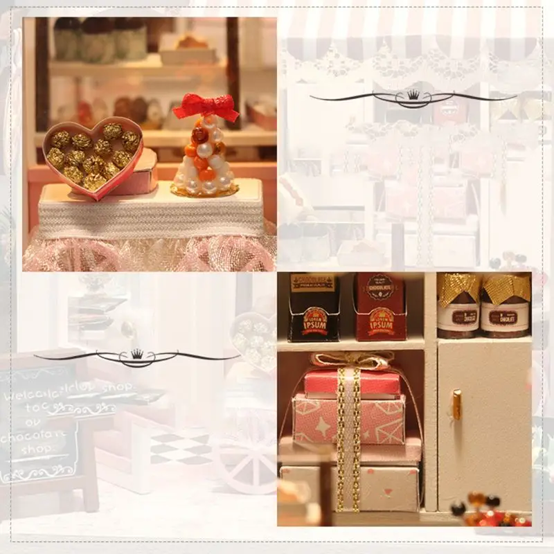 

DIY Mini Dollhouse Set Miniature Doll House Kit with Led Lights and Furniture C5AF