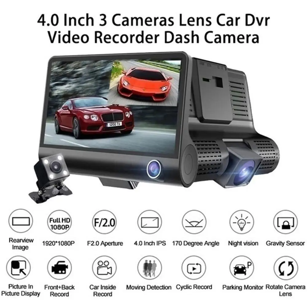 

Wide Shooting Angle Hd Video Recording 4 Inch Camera Car Dvr Recorder Essential for Car Driving