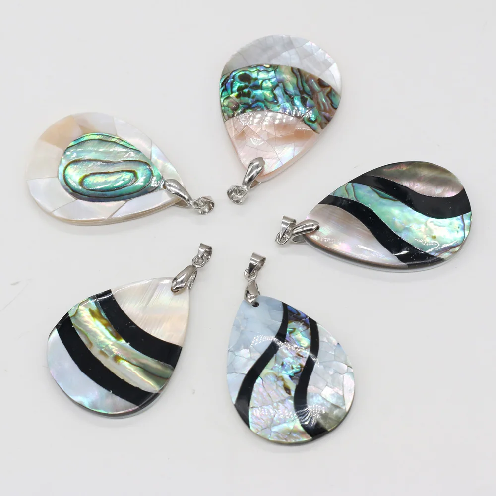 

1pcs Natural Mother of Pearl Shell Charms Pendants for Jewelry Making DIY Accessories Necklaces Women Gift Size 50x30mm