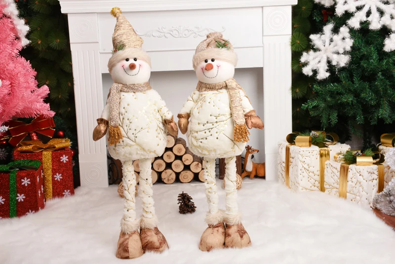 

Christmas Plush Doll Funny Retractable Hat Snowman Doll Christmas Home Decoration Christmas Tree Ornaments Decorative