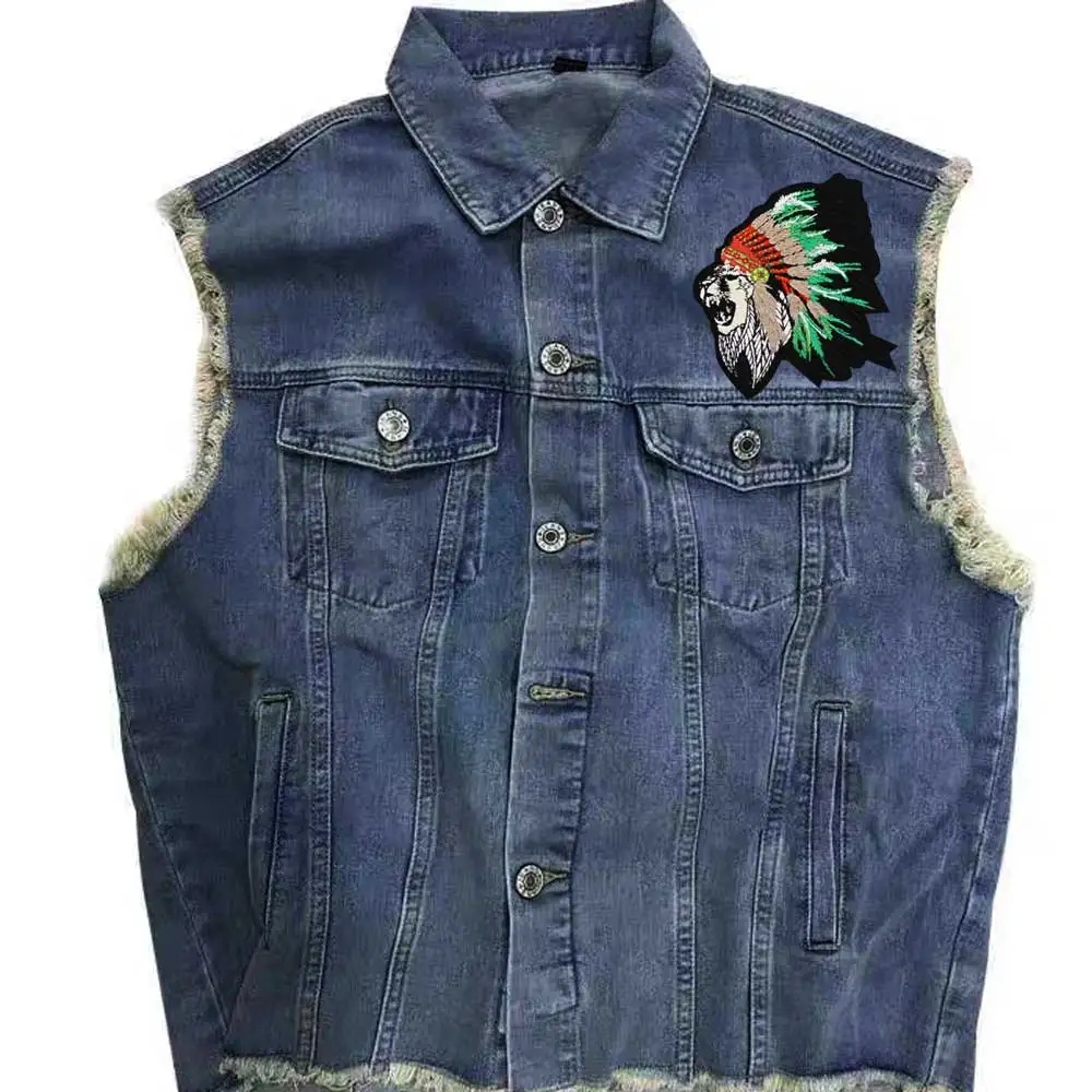 Лев индийские вышитая аппликация этикетка для шитья панк байкерское патчи