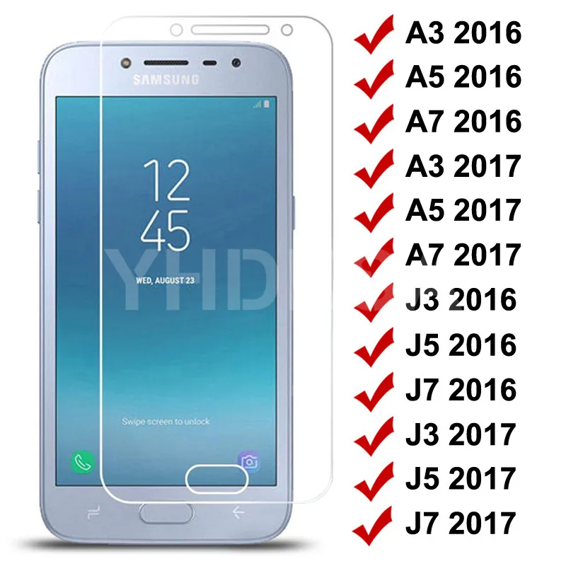 9H закаленное стекло для Samsung Galaxy S7 A3 A5 A7 J3 J5 J7 2016 2017 J2 J4 Core Prime защита экрана защитное