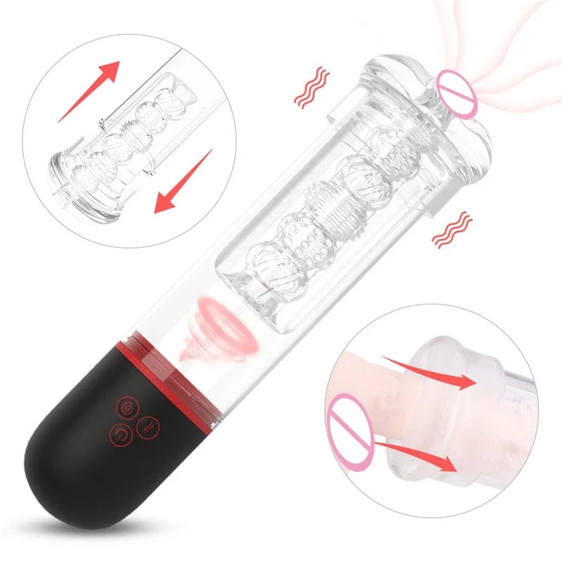 Sex Vibrator For Men Penis Pump Vacuum Pump Toys Electric Pump For Penis Enlarger Male Penile Erection Training Extend Adult Toy