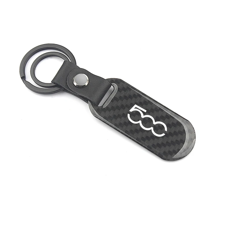 Auto KeyRing For Fiat 500 Mitsubishi alfa romeo benz renault sport Logo Carbon fibre KeyChain Badge Key Ring Emblem Chain | Автомобили и