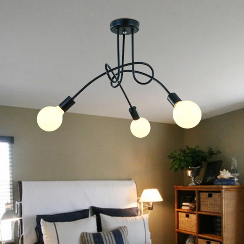 Винтажный светильник железный многоглавый для гостиной ресторана бара магазина