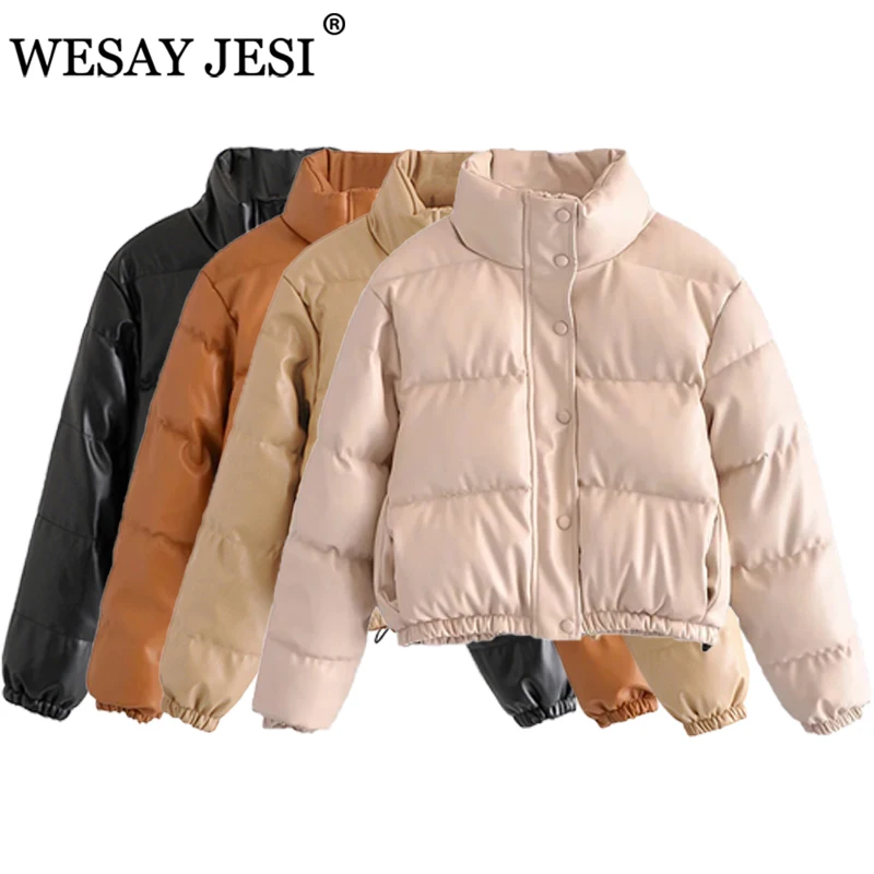 WESAY JESI женская одежда пальто 2021 искусственная кожа мягкая куртка Толстая теплая
