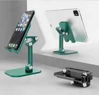 adjustable three sections desk mobile phone holder for iphone ipad tablet flexible table desktop foldable cell smartphone stand