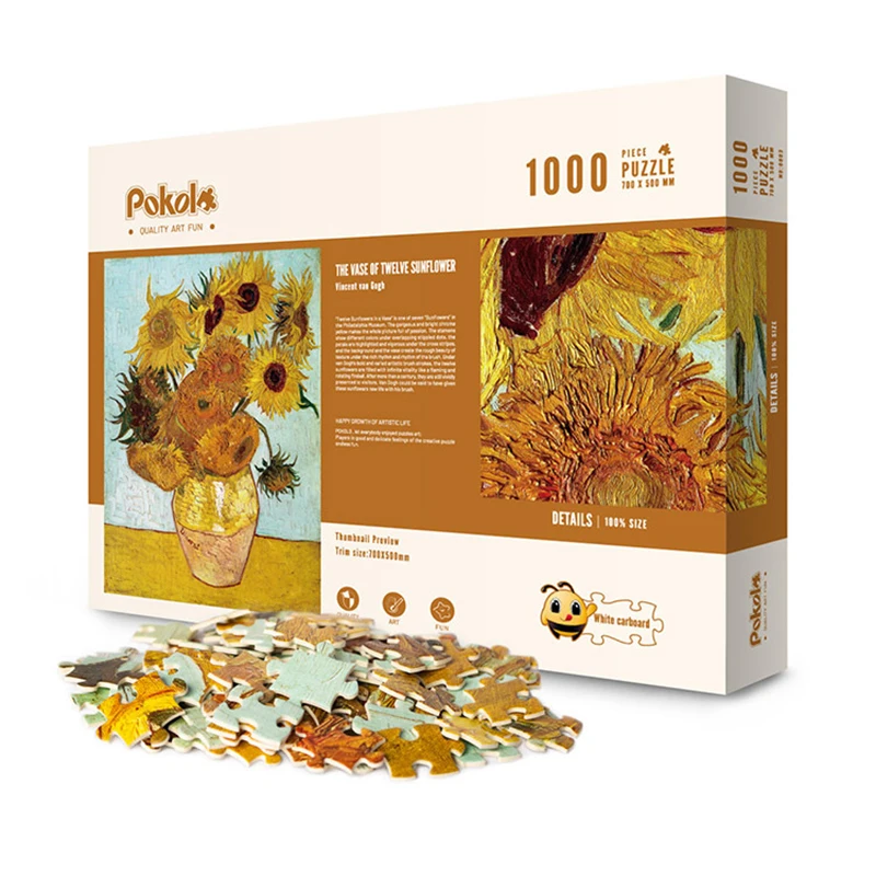 

1000 Pcs Of Children Adult High Grade Paper Puzzle World Famous Painting Series Art Elegant Puzzle Parent Child Interactive Gift
