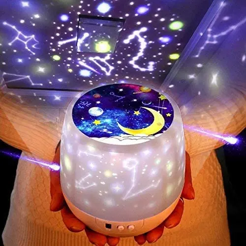 

ZK22 Rotation Starry Sky Projector Night Light Moon Star Night Projector Lamp USB Charging for Children Kids Baby Birthday Gift