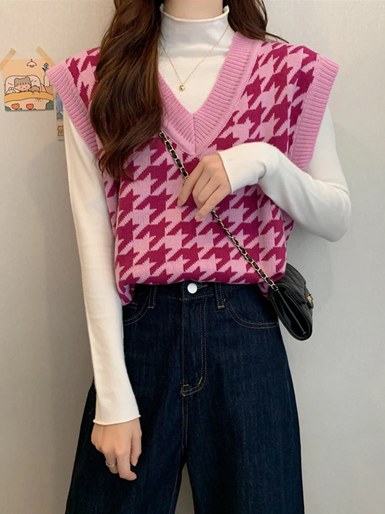 

Vest Women's Knitted Vest 2020 New Autumn Loose Korean Outdoor Soft Warm Sweater Waistcoat