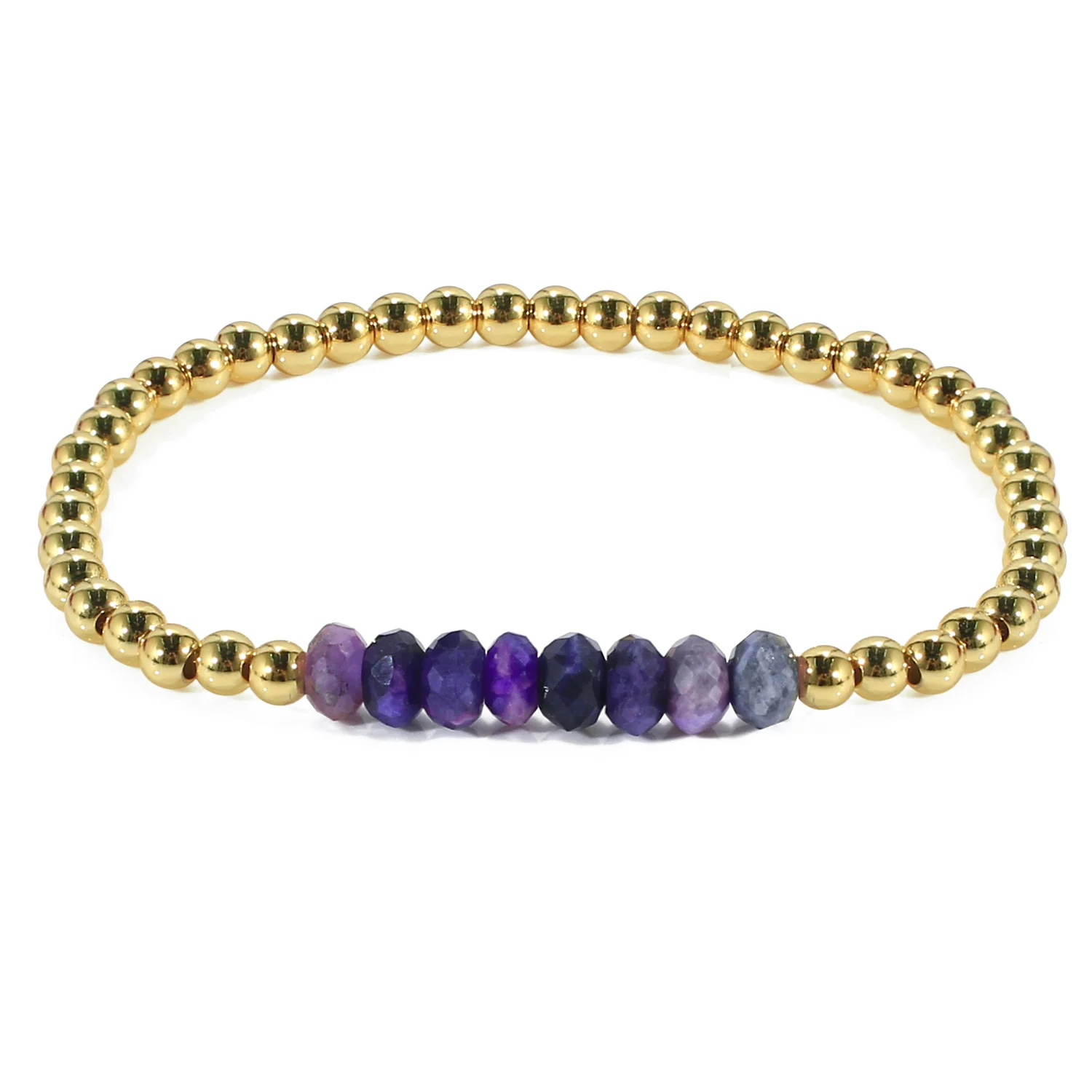 

New 2022 Women Beaded Bracelet Handmade Natural Stone Gold Braided Stretch Bracelets Cuff Fashion Jewelry