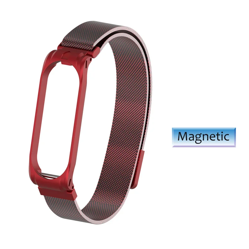 Magnetic red Браслет Amazfeel для mi band 4 металлический ремешок mi band 4 ремешок на запястье из нержавеющей стали ремешок для mi band 3 mi band 3 ремень - Цвет: Magnetic red
