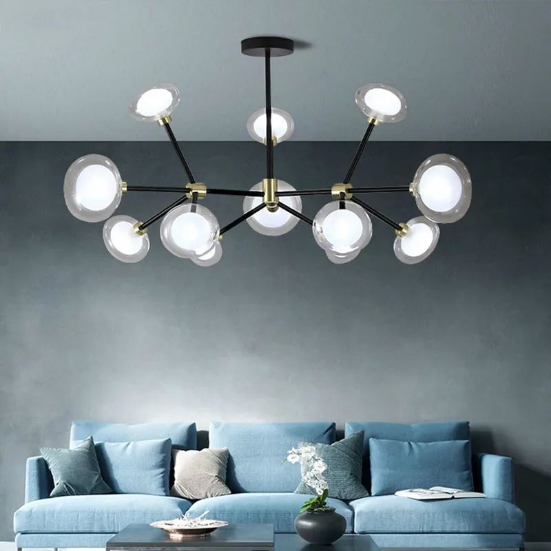 Постмодернизированная двойная стеклянная люстра Modo Globe светодиодная с