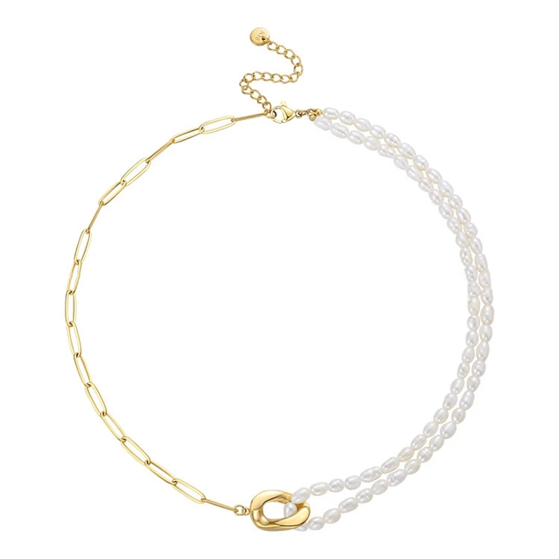

Vintage Chain with Natural Pearl Necklaces Pendant Necklace Fashion Jewelry Collares
