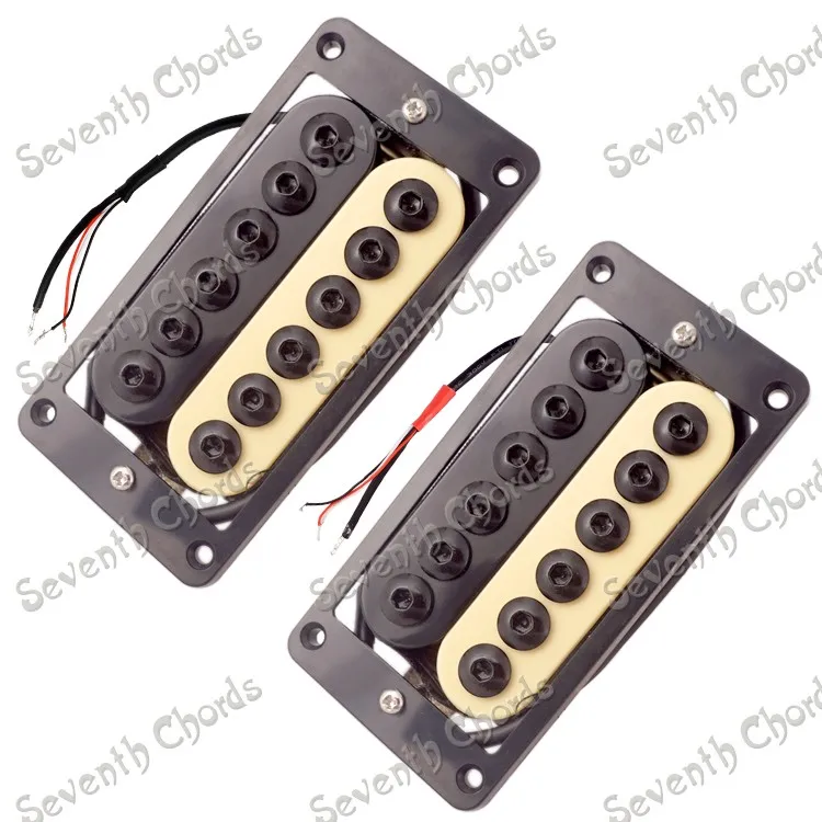 Набор из 2 шт. звукоснимателей для гитары Zebra с 4-проводным Кремовым и черным |