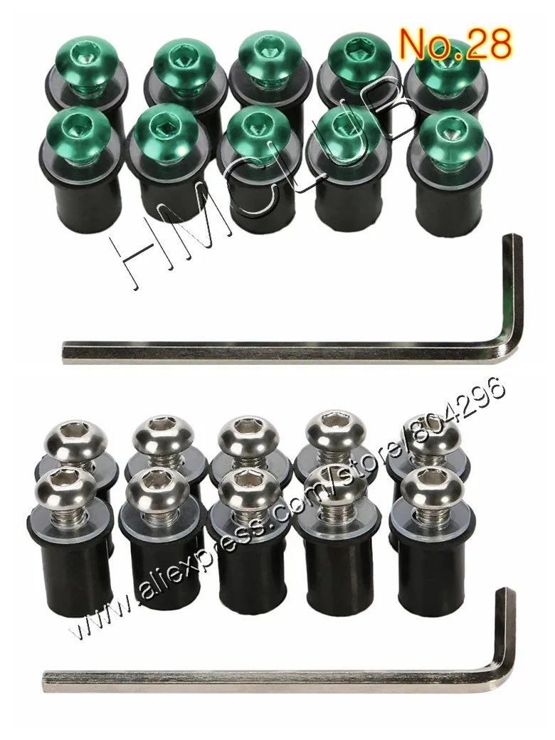 No. 28 Полный Обтекатель Болты комплект для HONDA VTR1000F 1997 1998 1999 2000 2001 2002 2005 VTR 1000 F 1000F 97 всего тела винты винт с мелкой резьбой - Цвет: No. 28
