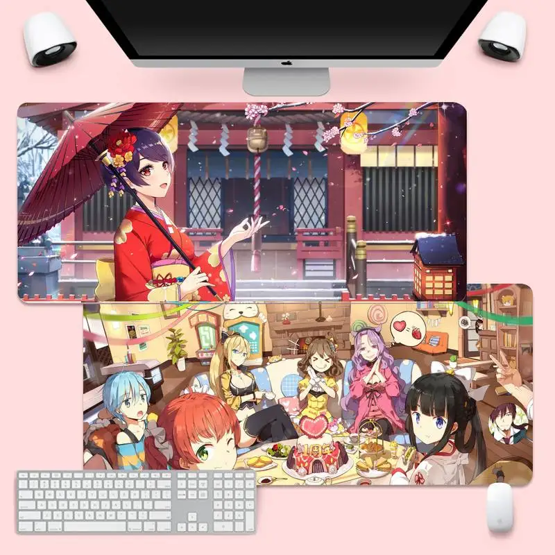 

Резиновый компьютерный игровой коврик для мыши Girl Cafe Gun, игровой коврик для мыши XL, большой Настольный коврик для клавиатуры и компьютера Takuo...