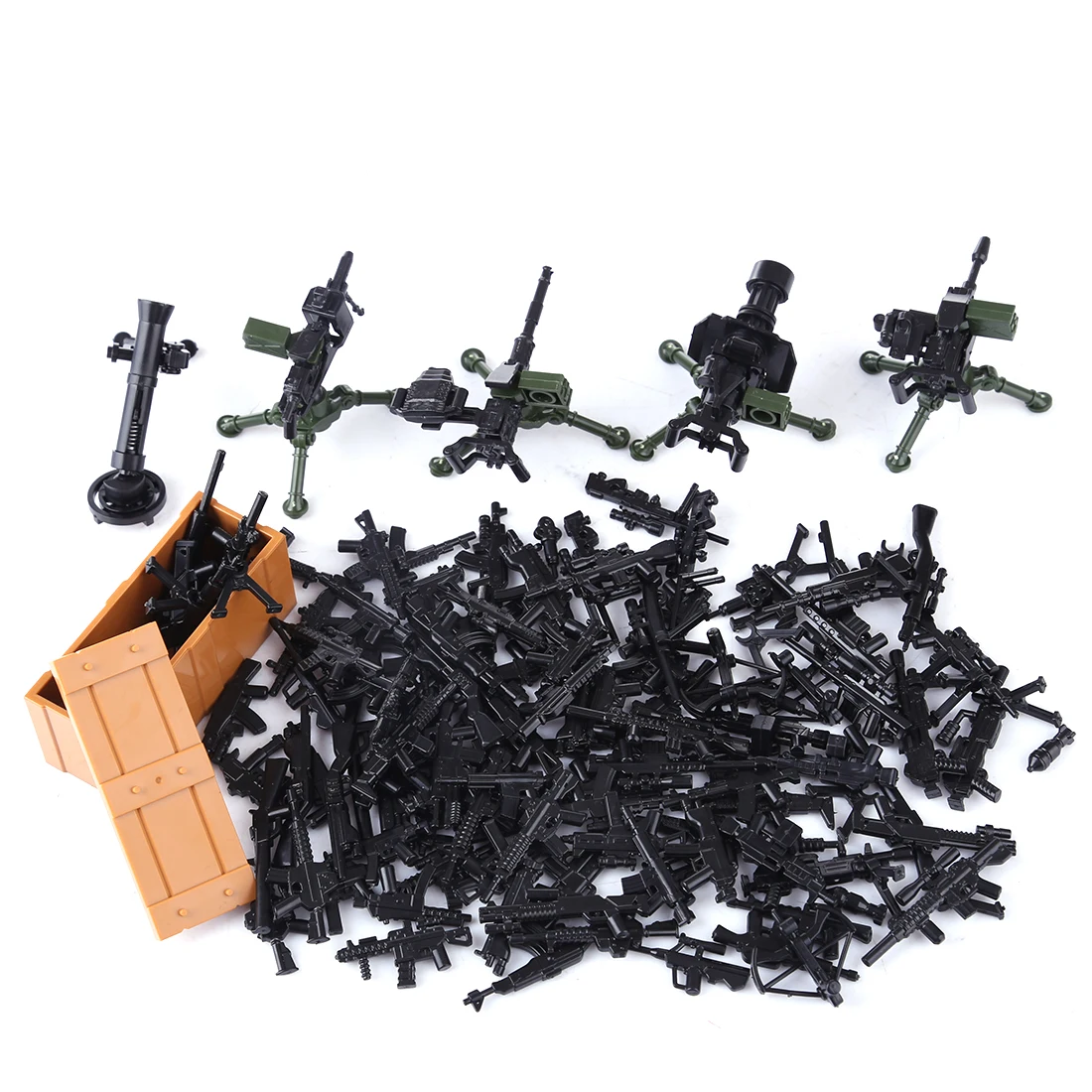 

1set DIY Small Particle Building Block Military Weapons Kit With Weapon Crate Drop Shipping