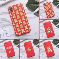 popular italy bear phone case for iphone xs max 11 pro x xr 7 8 6 plus candy color red soft silicone cover
