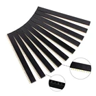 Разъемы для печатных плат, 10 шт., 2,54 мм, 40 контактов, прямые, однорядные, черные