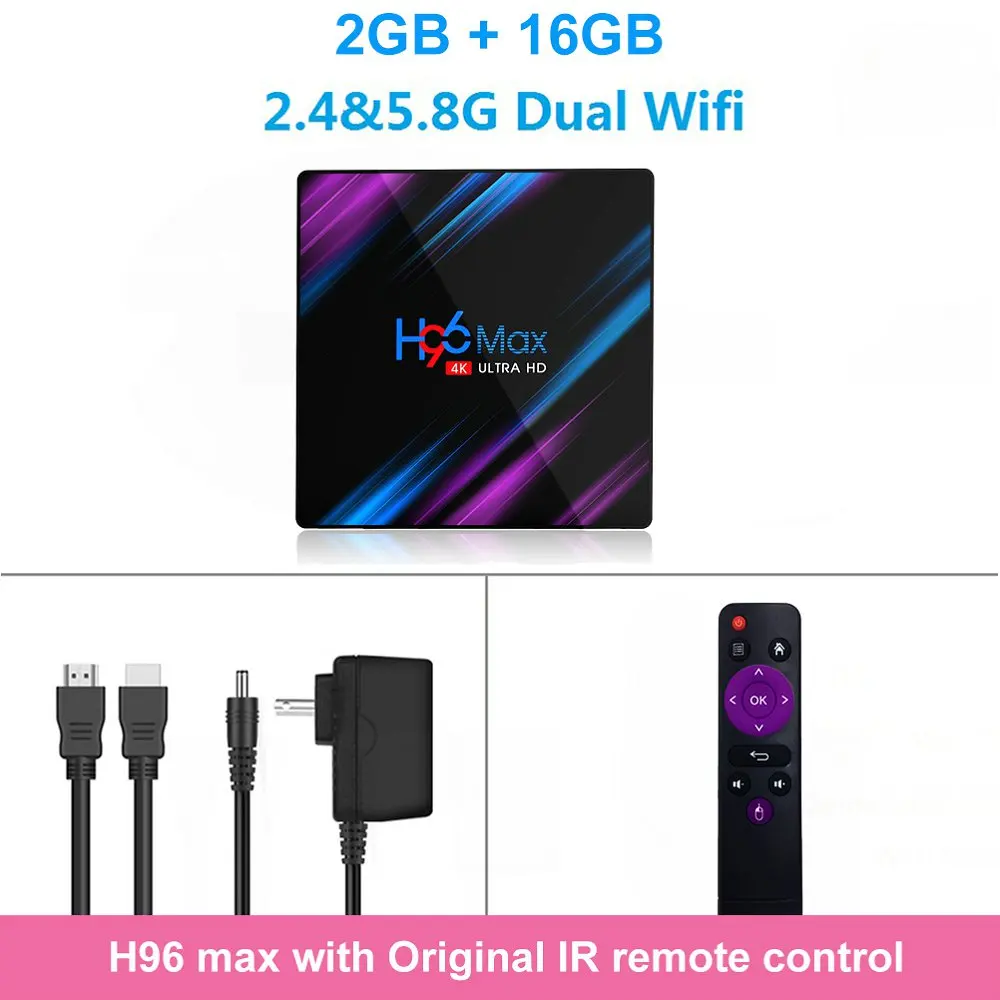 2G 16G Lemado H96 max tv Box Android 9,0 RK3318 Четырехъядерный 4K H.265 4 Гб ОЗУ 64 Гб ПЗУ WiFi 2,4G и 5G Смарт Android tv Box Поддержка Netflix - Цвет: 2G 16G
