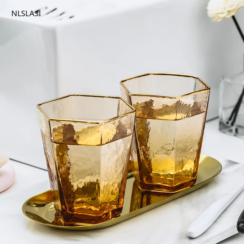 Simplicity Glass Hexagon Cup Bathroom Accessory Set Accessories Home Hotel Couple Mouthwash Cup Tools Ornaments Decorations