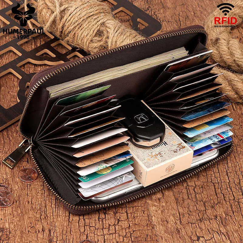 Мужские кошельки визитница Мужской Длинный кошелек на молнии большая