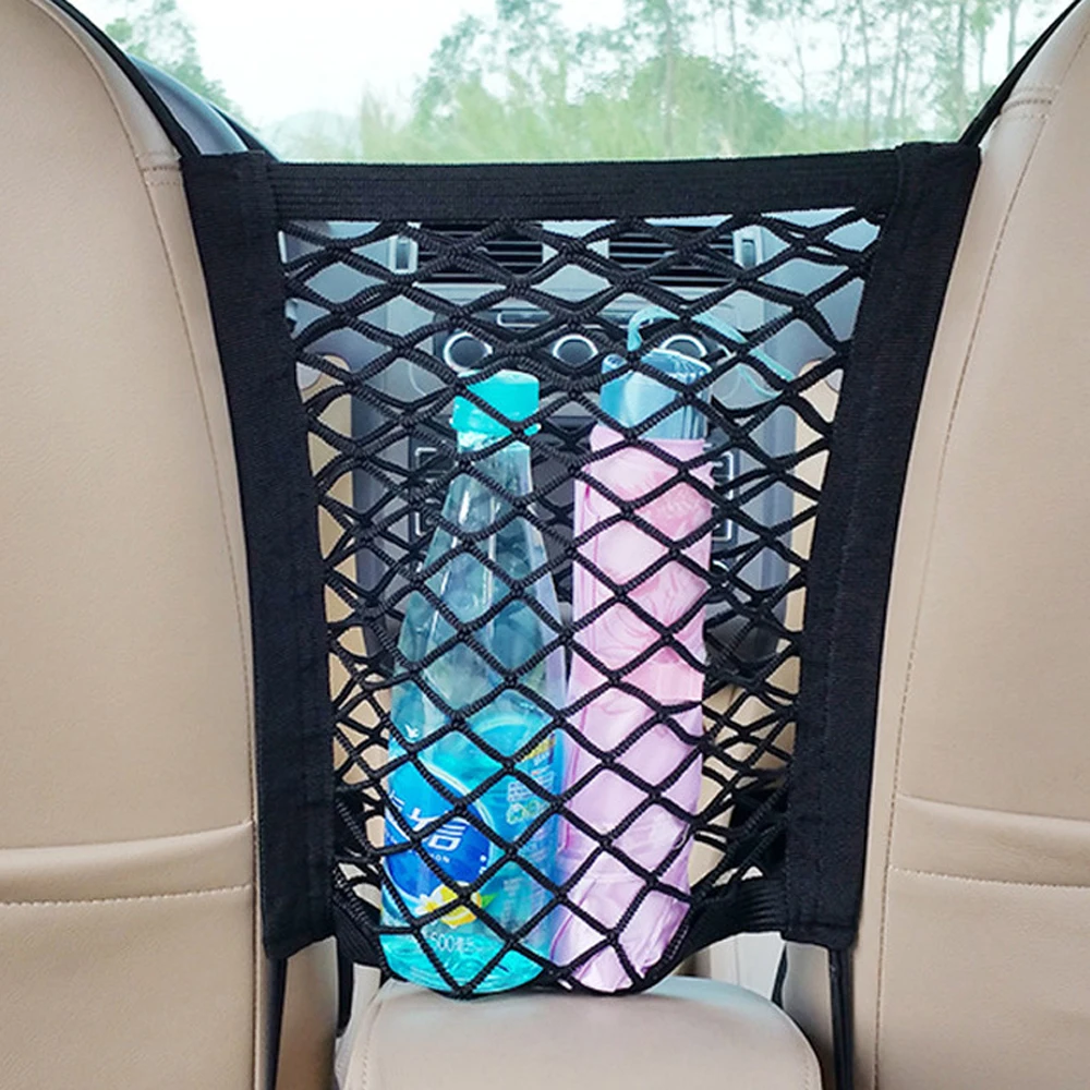 

Universal Strong Elastic Seat Storage Net Pocket Car Mesh Bag Between Car Organizer Black Luggage Holder Pocket For Auto Cars