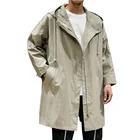 Тренчкот мужской, с карманами, однотонный, с длинным рукавом, свободная ветровка, осень 2019